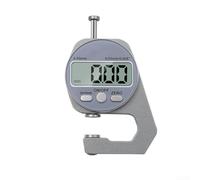 Digital Micrometer Thickness Gauge 0-10mm, Interchangeable Stainless Steel Heads, Portable Electronic Tool for Metal Paper Cloth Testing(short hair)
