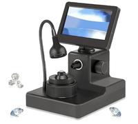 Digital Microscope 4.3 Inch LCD, Magnification 50-1000x, Accurate Diamond Girdle Viewer Kit, Ideal for Biological and Inscription Identification