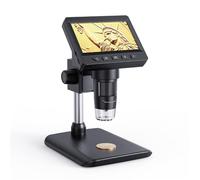 Digital Microscope, 4.3 Inch USB Microscope, 1080P Portable LCD Microscope, 50X-1000X Magnification, 8 Adjustable LED Lights Coin Magnifier for Soldering, Labs,School, Circuit Board Repai(Black)