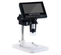 Digital Microscope 50-1000X Magnification, 4.3-inch HD Display, 8 Brightness-Adjustable LEDs, USB Connection for PC, Digital Microscope for Watch Repair, Textile and Research Applications