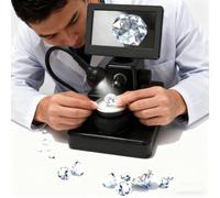 Digital Microscope 50-1000X Magnification with LED Light, 4.3 Inch Screen, Jewelry Identification and Clock Repair Tool, Focal Length 3mm, Focusing Range 10-40mm