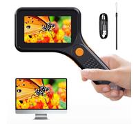 Digital Microscope, 500X Handheld Pocket USB Microscope with 3 Inch HD Screen, Portable Coin Magnifying with 8 Adjustable LED Lights, Compatible with Windows & MacOS View - Black