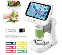 Digital Microscope for Kids 1000X, 4.3" HD Screen Portable Handheld Microscope With 8 LED Lights & SD Card for Photo/Vedio, Stem Educational Science Kit Toys for 3-12 Age Years Old Boys Girls