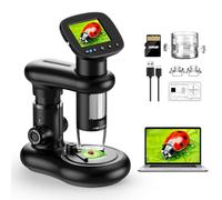 Digital Microscope for Kids, Portable Pocket Microscope with 2" IPS Screen - 1000X Magnification Handheld Digital Microscope for Adults, Capture Photos & Videos, Compatible with PC & Mac