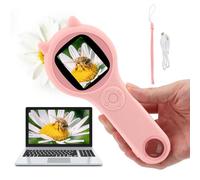 Digital Microscope for Kids with 2.0 Inch Ips Screen, 2mp 500x Manual Focusing Educational Handheld Kids Microscope, Portable Miniscope Pocket Monocular for Win Xp, Win7 8 10 11, Os X 11.0 and Above