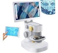 Digital Microscope, High-Definition 9in Touch Screen, 3 Lenses, Dual LED Lighting, 1080p Resolution - Ideal for Biological Research, Photo and Video Recording