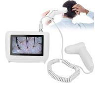 Digital Microscope Skin Hair Analyser, 5-in-1 Portable Scalp Detector with 50X/200X Lens, Rechargeable Professional Oil Moisture Magnifying Tester
