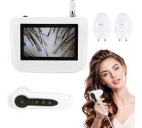 Digital Microscope Skin Hair Analyzer with 5 Inch LCD, 50X-200X Magnification, Portable Rechargeable Scalp Detector for Hair Follicle and Moisture Testing