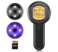 Digital Microscope with 2" IPS Screen, Digital Magnifying with LED Light, Portable Microscope for Coin, Jewellery, Insects & Plants, Handheld Digital Jewelry Loupe with 32GB TF Card for Adults & Kids