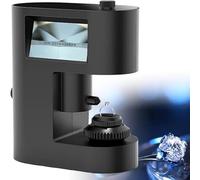 Digital Microscope with 30-200X Magnification, 20 LED Lights, Dual Screen Display, Adjustable Tray, 480x845 Resolution for Diamond Inscription Viewing