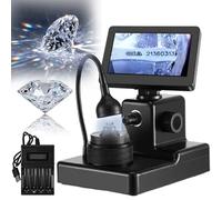 Digital Microscope with 4.3in Screen, 50-1000x Magnification, Adjustable Viewing Angle, LED Light, Charger Included, Ideal for Diamond Inscription Viewing