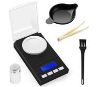 Digital Milligram Scale 0.001g/50g - High Precision Mini Gram Scale, Portable Micro Scales with Display, Tweezer+Calibration Weight+Small Brush+Weighing Pan+Battery for Powder Medicine Jewelry Gem