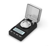 Digital Milligram Scale 0.001g Accuracy Jewellery Weighing Tool with Tare Function for Gold Gems Coins - Portable Pocket Design 50g Capacity(Black)
