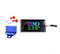 Digital Mini LED Voltmeter Tester Panel for DC12V to 150V Voltage Measurement with Alarm Function for Vehicle Electrical System (Bracket blue+green)