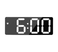 Digital Mirror Clock, Bedrooms Alarm Display, Large Number LED Screen, Double Mode Time Settings, Sleek Mirror Surfaced Design, 6.3x2.36x0.79in, Ideal for Home Living Room Dorm Apartment Workplace Use