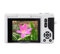 Digital Mirrorless Camera, 64MP 4K Auto Focus 16x Zoom Selfie Video Flash, Beauty Filters, 180° Flip Screen, ABS Material (White)