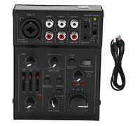 Digital Mixer Audio Mixer Controller Compact Metal USB Powered Live Recording Sound Mixer with Effects for Studio Home DJ Performance Black