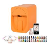Digital Mobile Nail Art Printe,3D Automatic Nail Printer Machine, Mini Portable Nail Painting Machine Control Through Free Mobile App, Support WiFi/DIY/Usb, for Home Usage Nail Salon Nail Lovers,A