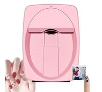 Digital Mobile Nail Art Printer,Intelligent 3D Nail Printing Robot Nail Art Printing Machine with Metal Case Transfer Picture Nails Machine Over 1500 Pictures(Pink)