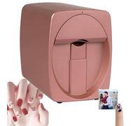 Digital Mobile Nail Art Printer,Intelligent 3D Nail Printing Robot Nail Art Printing Machine with Metal Case Transfer Picture Nails Machine Over 1500 Pictures(Rose Gold)