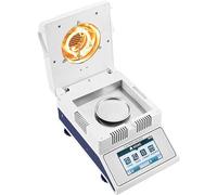 Digital Moisture Analyzer, Halogen Technology, 0.02-0.1% Readability, Touch Screen, 2 Drying Modes, 50/100g Capacity for Grain, Agriculture, Plastics