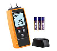 Digital Moisture Meter, 8 in 1 Pin Wood Moisture Meter, Wood Moisture Meter for Firewood/Wood/Drywall/Wood/Brick/Plaster/Floor/Paper - Water Leak Sensor Detector & Moisture Tester Yellow