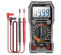 Digital Multimeter, 600 V Voltmeter, Voltmeter, Ammeter, Current Meter with Foldable Stand and Test Leads for AC/DC Voltage, DC Current, Continuity, Resistance, Diode, Resistance