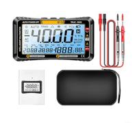 Digital Multimeter 613 4000 Counts Auto Ranging with Calendar & Temp Humidity - AC DC for Voltage Current Resistance Tester for Automotive Home DIY - Large Backlit LCD Screen Red Black(BLACK)