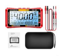 Digital Multimeter 613 4000 Counts Auto Ranging with Calendar & Temp Humidity - AC DC for Voltage Current Resistance Tester for Automotive Home DIY - Large Backlit LCD Screen Red Black(RED)