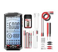 Digital Multimeter 628A with Large Backlit Display, 1000V DC / 750V AC Range, Auto-Ranging True RMS Detector Test Tool for Automotive & Household Use(628A Black Pro)