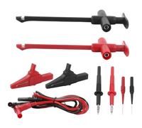 Digital Multimeter Test Leads with Steel Needle, Piercing Hook, and Alligator Clips - 93cm Red/Black PVC-Coated Wires for Professional Electrical Testing