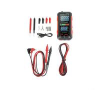 Digital Multimeter True RMS with USB-C Rechargeable Battery, 6000 Counts AC DC Voltage Tester, Non- Voltage Detector, Capacitance Resistance Frequency(FS899L +16-in-1 cable)