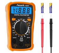 Digital Multimeter Voltage Tester, Assark 2000 Counts Multimeter Measure AC DC Voltage DC Current, Meter Tester Test Volt Ohm Amp Diode Continuity, Resistance, Backlit LCD Display, Data Hold Function