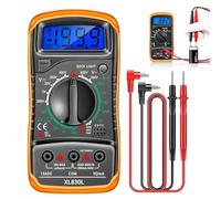 Digital Multimeter Voltage Tester Voltmeter Battery Multi Tester Ohm Volt Ampere Meter AC DC Voltage Continuity Current Resistance Diode Transistor with Test Leads Backlit LCD Display Data Hold
