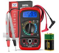 Digital Multimeter, Voltmeter Ammeter Ohmmeter With Test Leads, Backlight Lcd, Multi Tester Measures Ohm Ac/dc Voltage, Dc Current