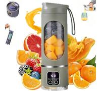 Digital Multimode Juicer Blender, Personal Electric Digital Display Juicer, Led Display Portable Blender Cordless For Smoothies, Juicing, Ice Crushing, Travel, Gym (Green)