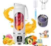 Digital Multimode Juicer Blender - Smart LED Display, Diet-Friendly, Leak Proof Design for Smoothies Liquid Diet, Shakes & Food, Mini Electric Juice Cup for Home & Lemon Juicer, 450ml (White)