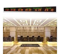 Digital Multiple Time Zones Clock, 3/4/5/6 City World Time Wall Clock with LED Display, 5 Brightness Levels, for Airport Hotel Office
