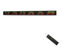 Digital Multiple Time Zones Clock, 6 City World Clock, 5-Level Brightness Adjustment, Calibrated Automatically for Hotels, Multinational Enterprises