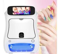 Digital Nail Printing Machine with Touch Screen and Mobile App for Home and Salon Use, Includes Polish and UV Dryer