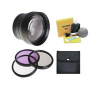 Digital Nc 58mm 2.2X Super Telephoto Lens (Compatible with Panasonic VW-T4314H) + 43mm 3 Piece Filter Kit & Cleaning Kit