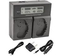 Digital Nc Dual Battery Charger Compatible with Nikon EN-EL18, EN-EL18a, EN-EL18b, EN-EL18c, EN-EL18d, EN-EL18e Battery (Auto Shut-Off Unless at Least One Battery is Being Charged) (Includes UK Plug)