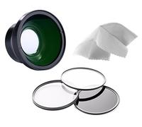 Digital Nc High Definition Super Wide Angle Lens w/Macro, Compatible with Canon VIXIA HF R72 + Filter set