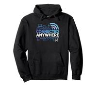 Digital Nomad Wifi Signal World Map Connected Anywhere Pullover Hoodie