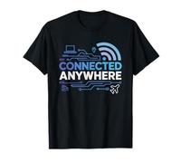 Digital Nomad WiFi Signal World Map Connected Anywhere T-Shirt