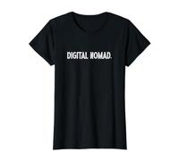 Digital Nomad Work in Various Places Internet Wanderlust Value Graphic T-Shirt, Women, Black, M