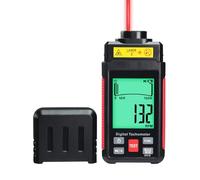 Digital Non Contact RPM Tachometer with Dual Measurement Modes 10-99999 RPM High Accuracy Laser Photoelectric Sensing with LCD Display, Reflection Tape for Industrial, Automotive, DIY