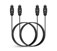 Digital Optical Audio Cable,1.8 Meters,Slim Fiber Optic Cable Ultra-Thin Gold Plated Toslink Cable Digital S/PDIF Audio for Soundbar Av Receivers, TV Sound Bar, Game Console Slim Optical Cord 2pcs