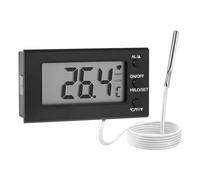 Digital Oven Thermometer Resistant 300°C, Instant Read Thermometer LCD with Probe Proof for Inside Oven Resistant with High Low Temperature Alarm for Baking BBQ Pizza Deep Frying Meat Oil Milk