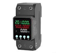 Digital Over Under Voltage Protection Relay 63A 220V Din Rail Mount Auto Recovery Device for Washing Machine Air Conditioner Real Time Display(D)
